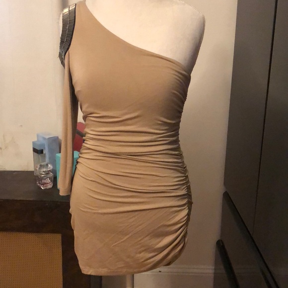 bebe Tops - Bebe one sleeved tan shirt